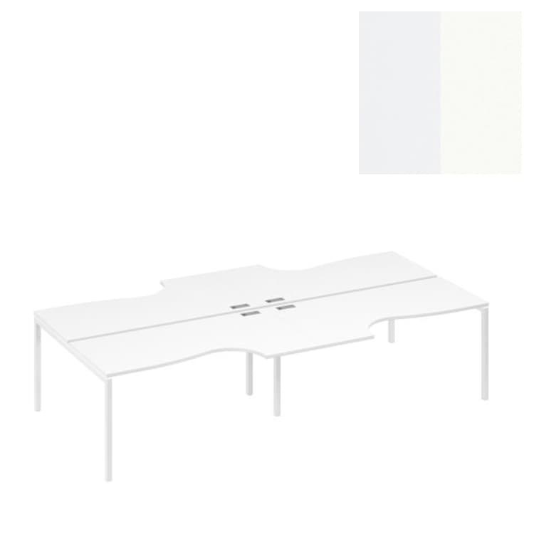 Станция (4х160) опоры Юнитекс А4 DUE столы Классика эргономичные А4 Б2 185-2 БП (320x184x75) белый премиум/металлокаркас белый