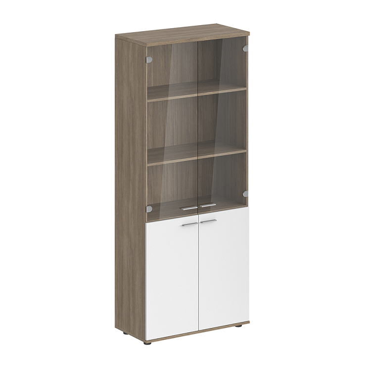 Шкаф высокий 4-х дверный со стеклом Norden Сигма SG.811.OD.WH.GL