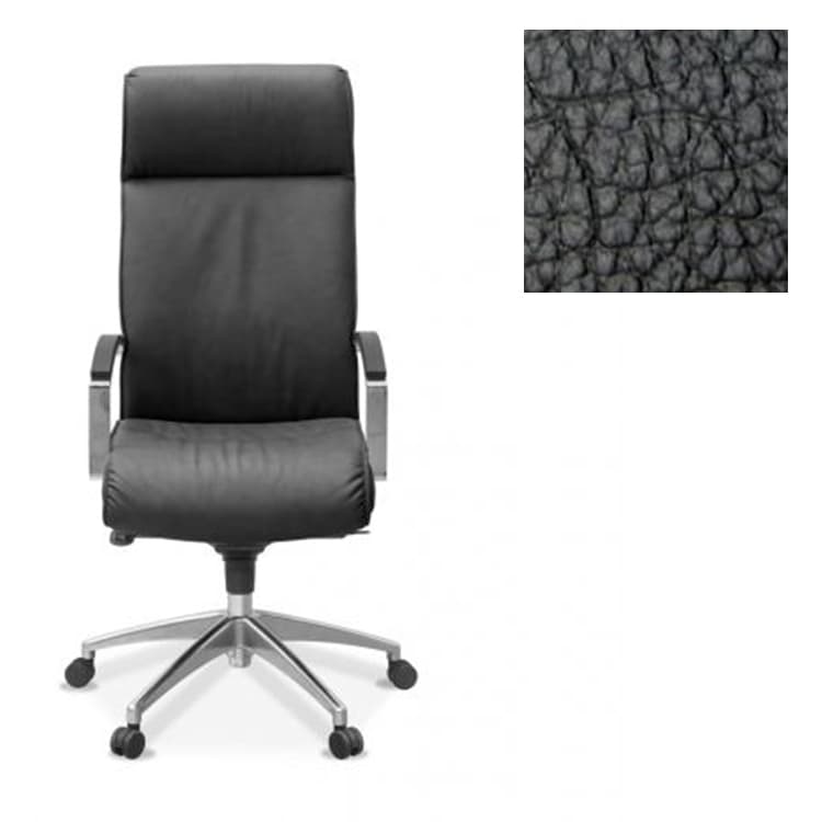 Кресло Юнитекс Аполло 2 для руководителя натуральная кожа с компаньоном черная