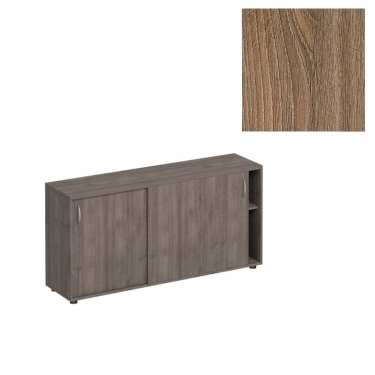 Шкаф-купе низкий Юнитекс Комфорт К.523 ШТ (154x38x75) дуб шамони темный