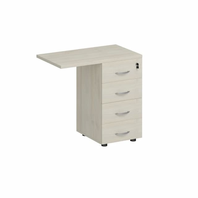 Тумба приставная 4-х ящичная с замком Юнитекс Комфорт КФ К.310 ДШ (79x45x75) дуб шамони