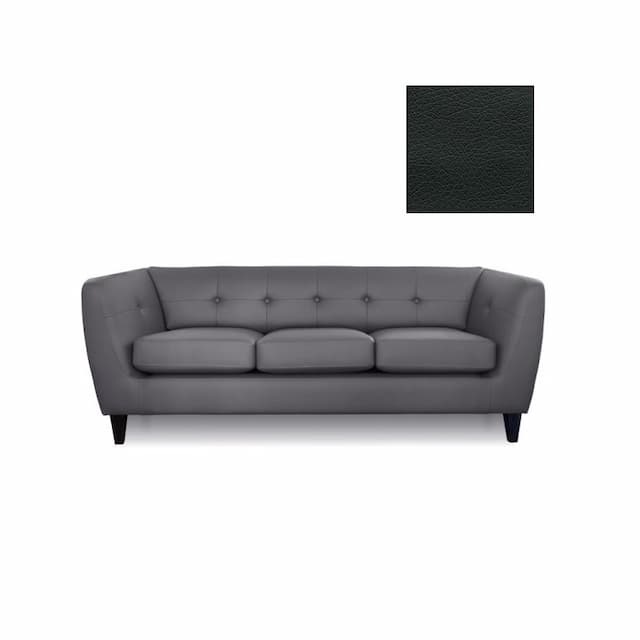 Диван 3-местный Юнитекс ROMAN 6127.19 экокожа премиум / черная