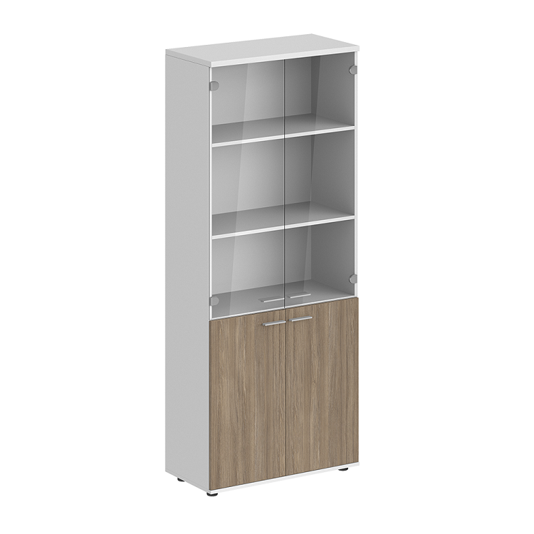 Шкаф высокий 4-х дверный со стеклом Norden Сигма SG.811.WH.OD.GL