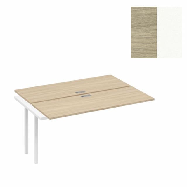 Секция рабочей станции Юнитекс А4 на опорах DUE (2х160) А4 Б2 172-1 ДК (160x124x75) дуб скандинавский/металлокаркас белый