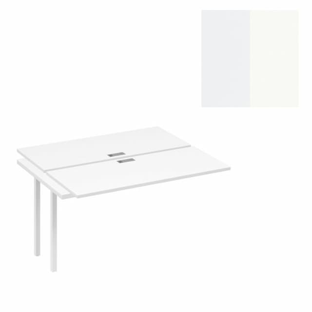 Секция рабочей станции на каркасе Юнитекс А4 DUE (2х140) А4 Б2 171-1 БП (140x124x75) белый премиум/металлокаркас белый